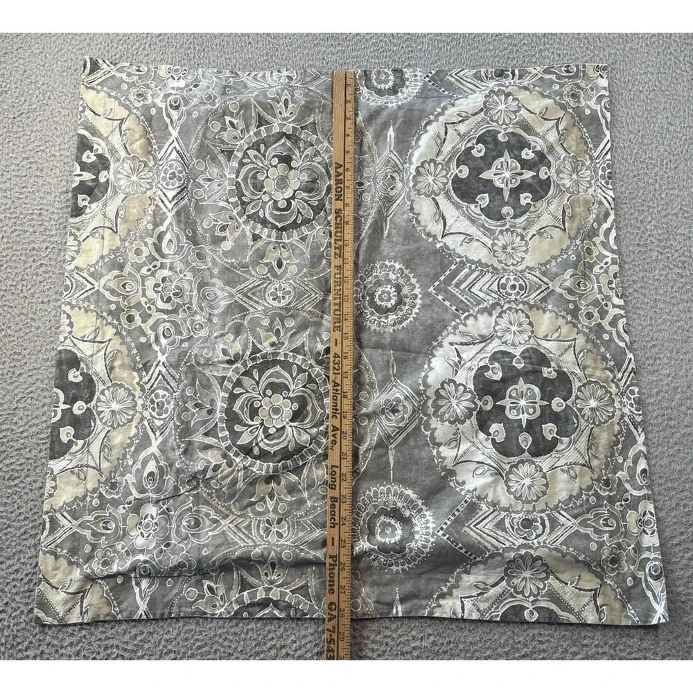 Pottery Barn Jacquelyn Medallion Euro Sham Gray Tan 100% Cotton